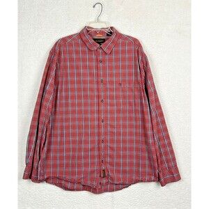 Timberland Shirt Men Size XXL TTG Red Plaid long Sleeve Button Up
